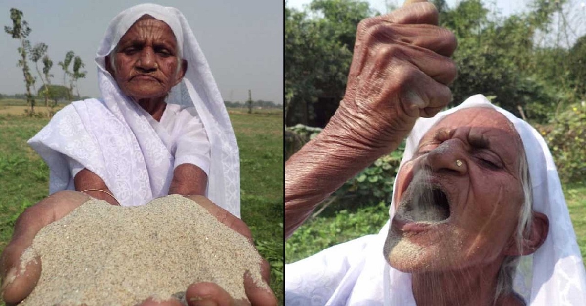 L’anziana che riesce a mangiare fino a due chili di sabbia ogni giorno