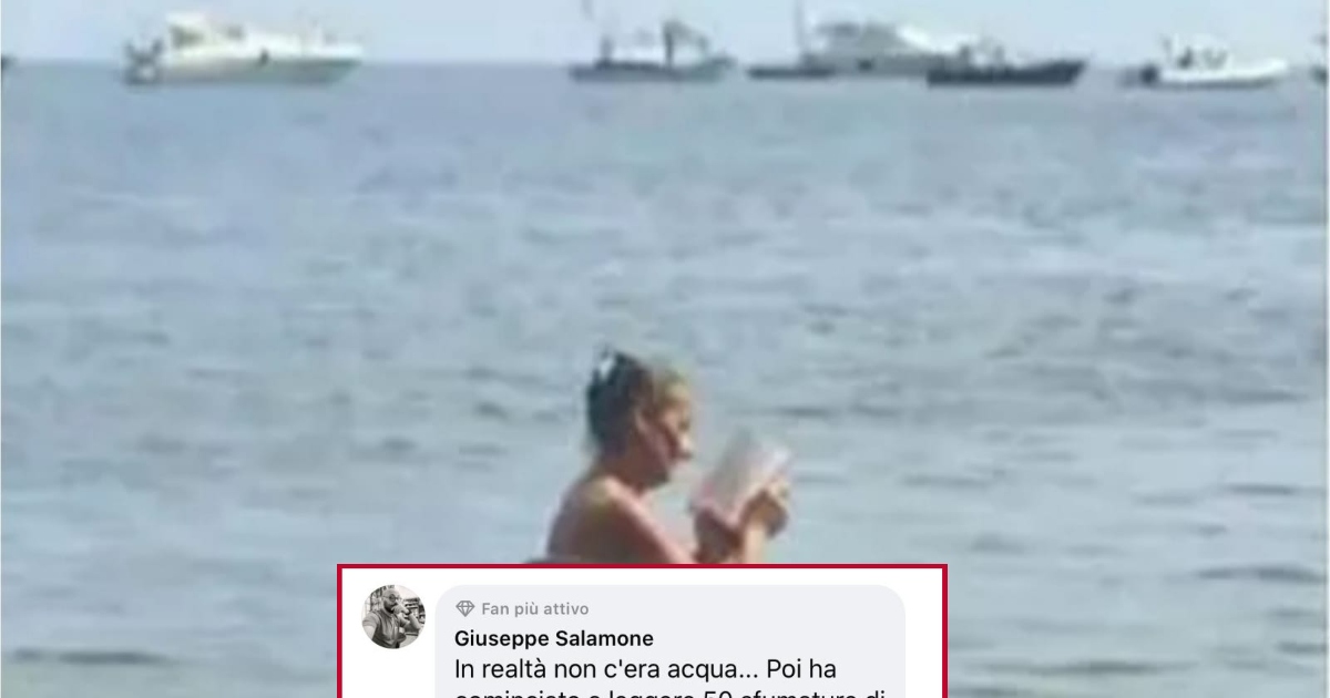 Donna legge un libro in mare: i commenti sono esilaranti