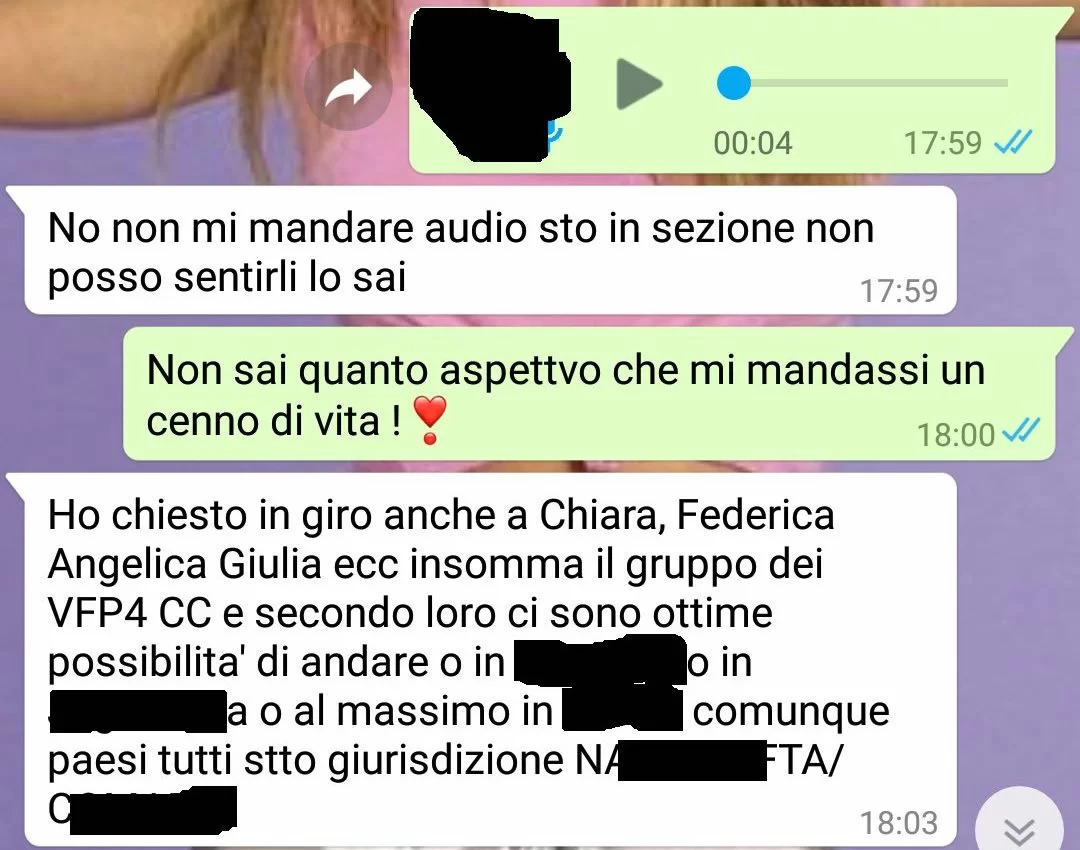 relazioni sentimentali tra militari