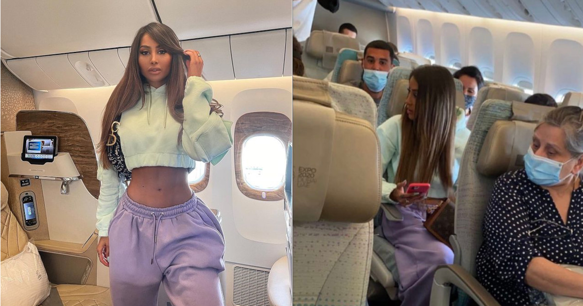 Modella finge di viaggiare in business class, ma in realtà era in economy