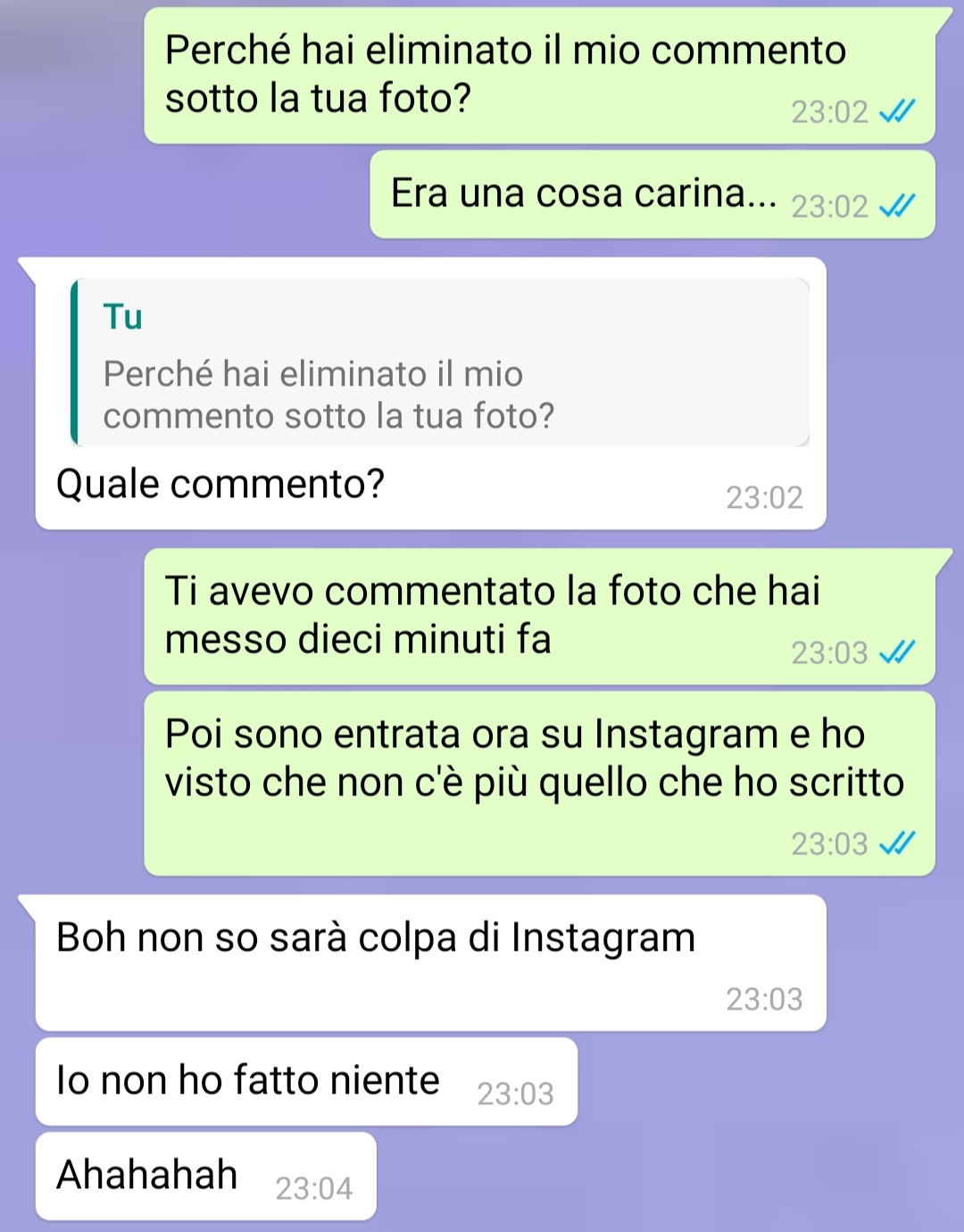 commento sui social