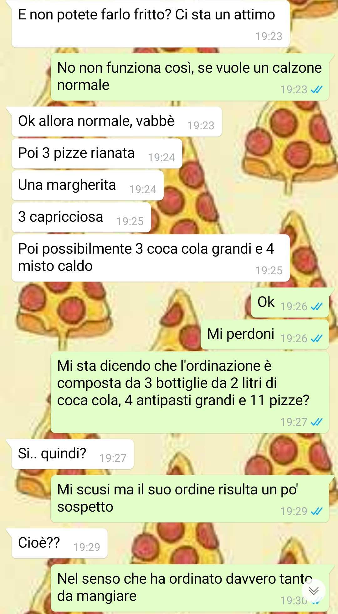 Le pizze sospette