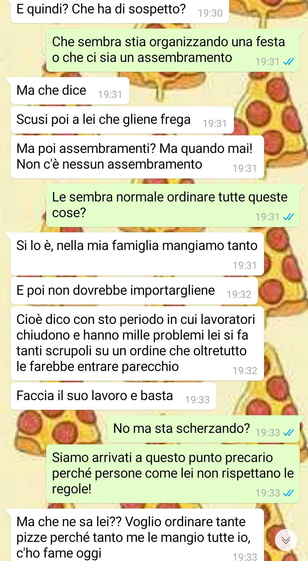 Le pizze sospette