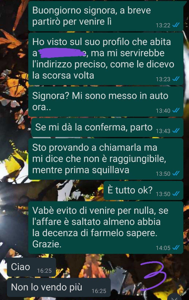 venditrice inaffidabile