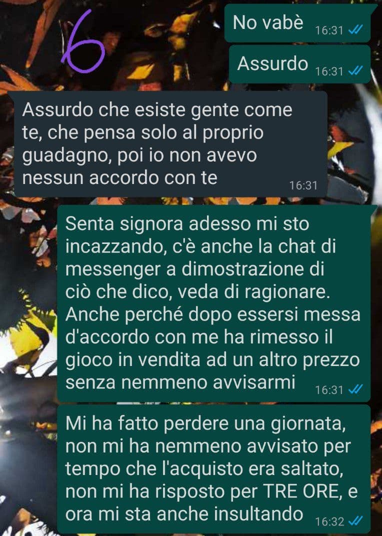 venditrice inaffidabile