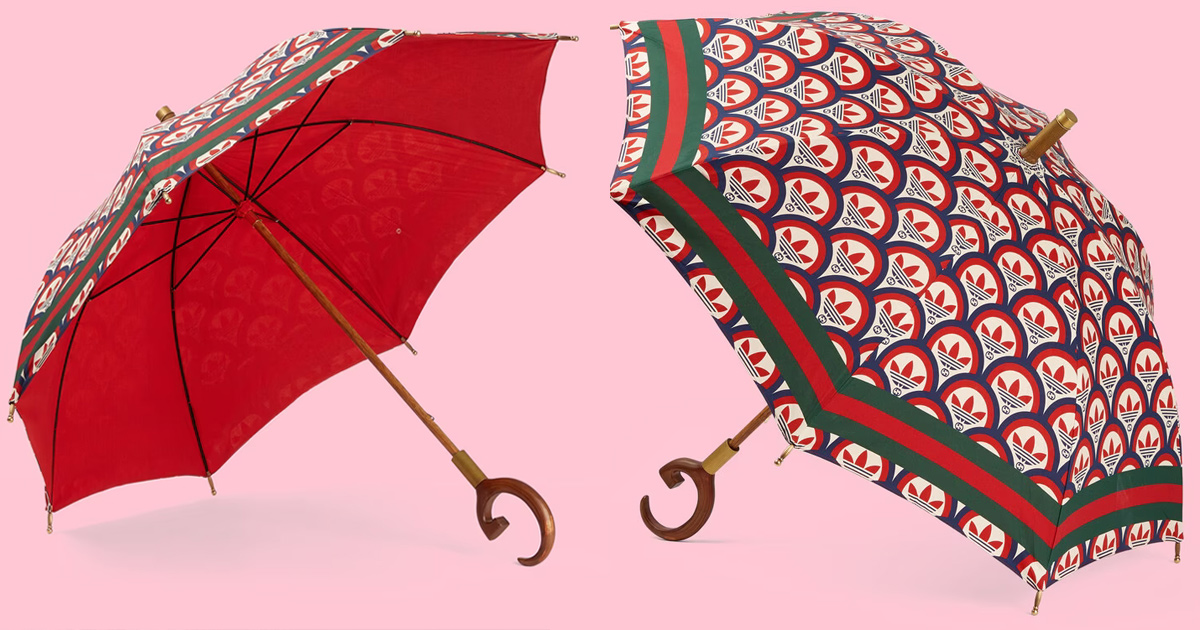 L’ombrello da sole Adidas x Gucci da 1.000 euro NON impermeabile
