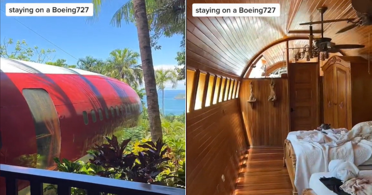 Alloggia in un aereo trasformato in Airbnb con interni inquietanti ma sorprendenti [+VIDEO]