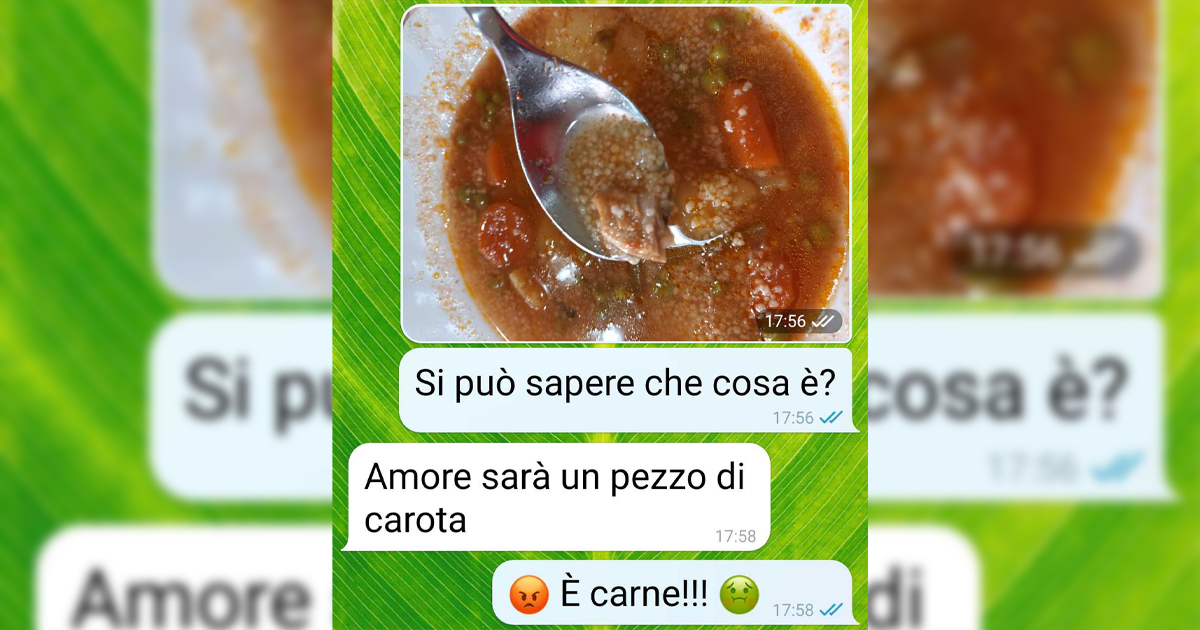 Il piatto vegetariano con carne