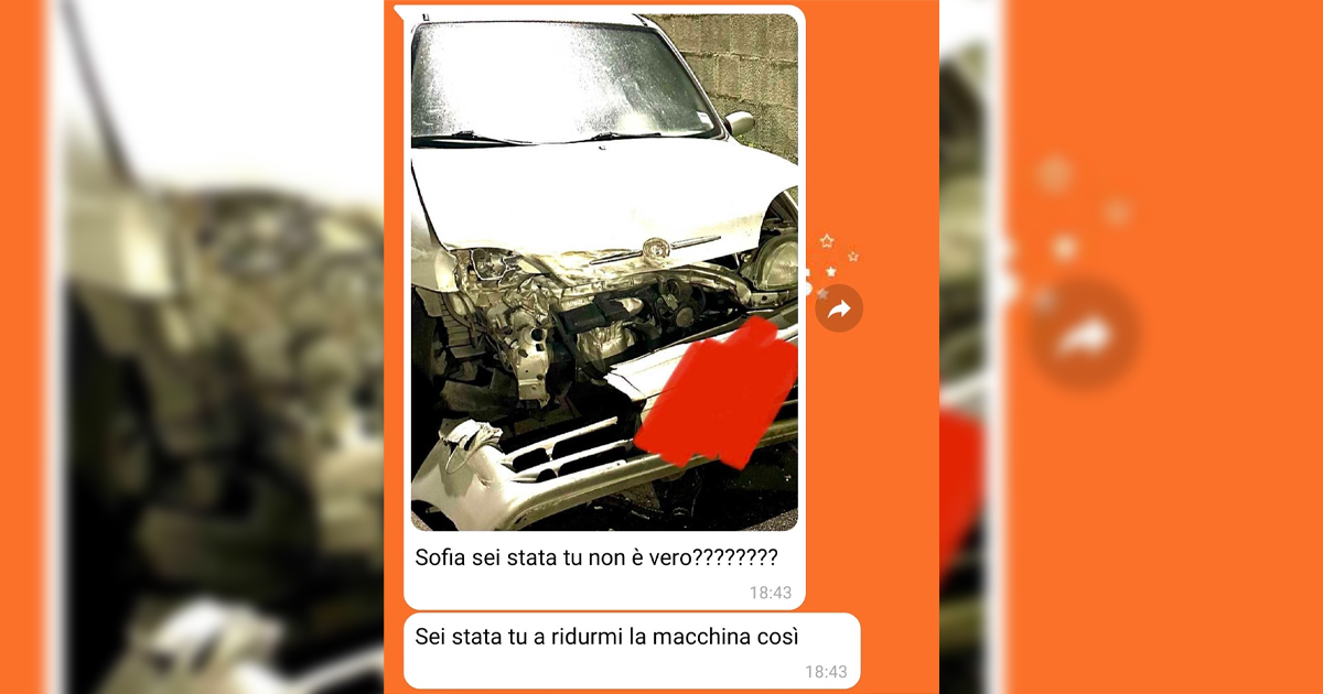 La macchina distrutta