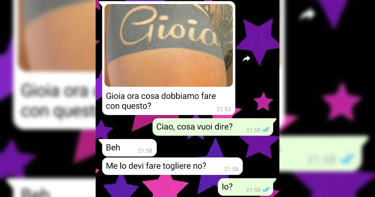 Il tatuaggio da rimuovere