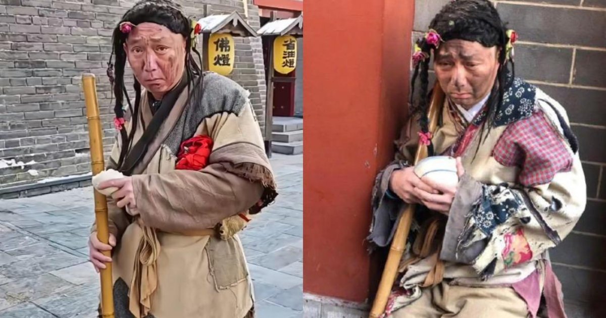 Attore professionista guadagna migliaia di euro interpretando un mendicante per strada