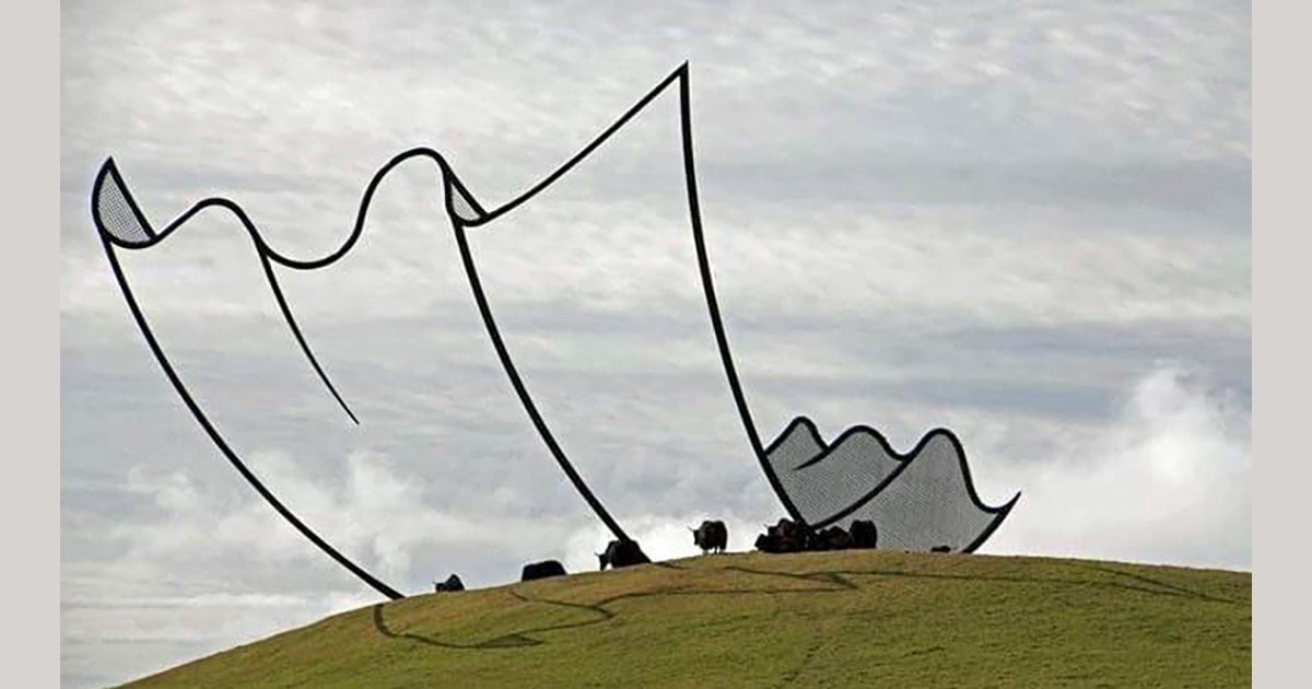 Horizons, la scultura sulla collina che sembra un fumetto [+VIDEO]