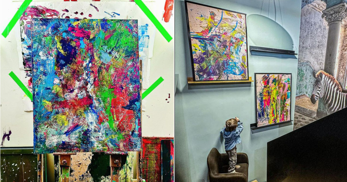 Le sue opere d’arte sono già famose in tutto il mondo, ma questo artista ha solo 2 anni