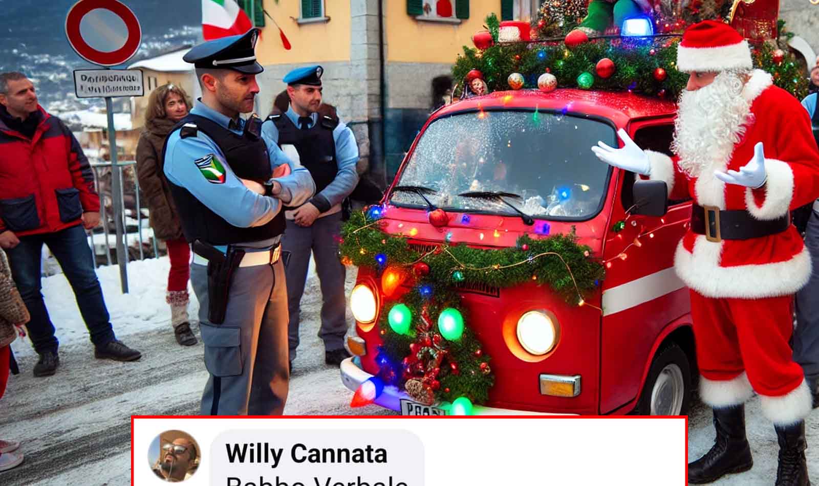 Nuovo Codice della Strada, la “slitta” di Babbo Natale fermata dai Carabinieri [+COMMENTI]