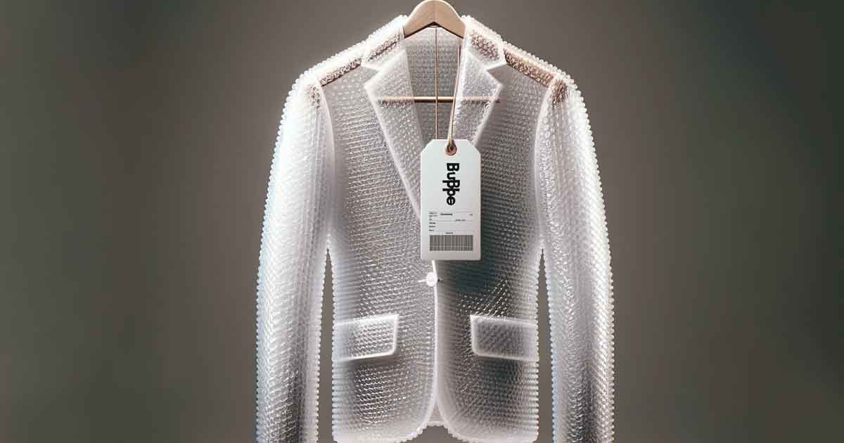 Marchio di moda scatena polemiche con i suoi capi in pluriball