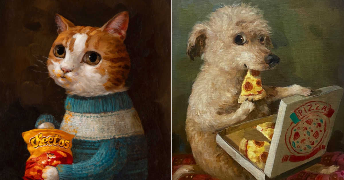 Questa artista dipinge gli animali con vizi umani divertentissimi [+FOTO]