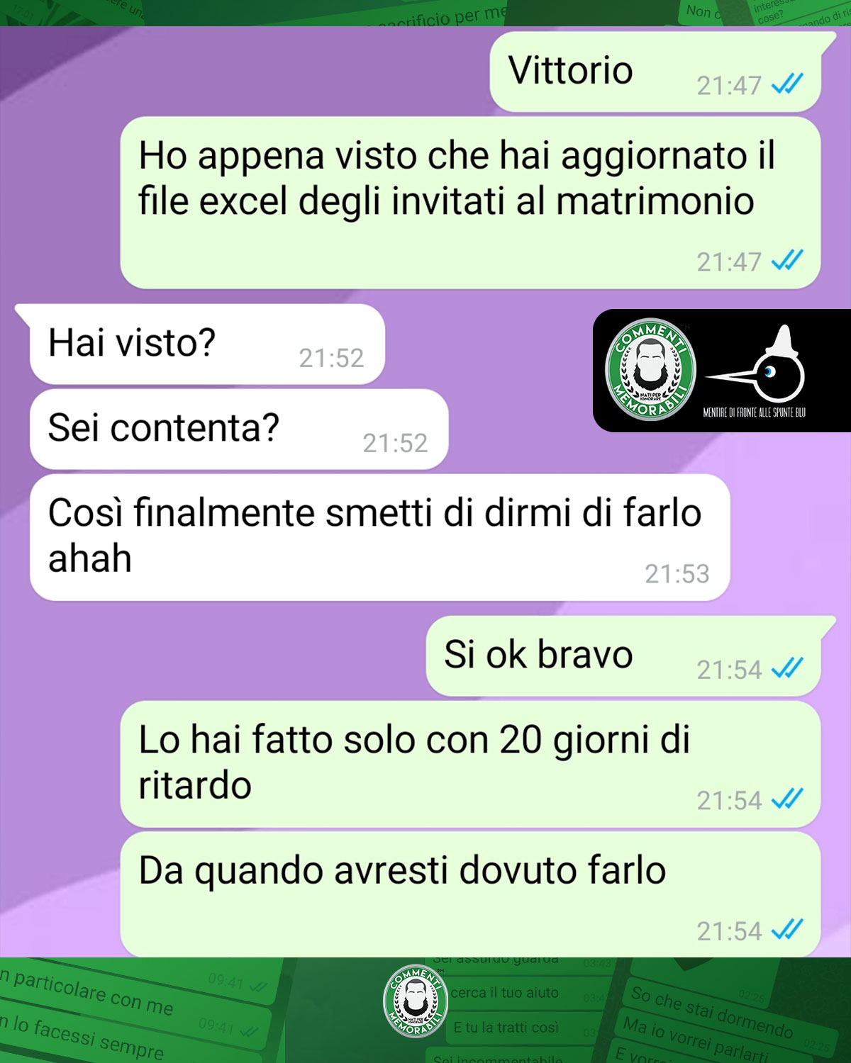 L’ex al matrimonio