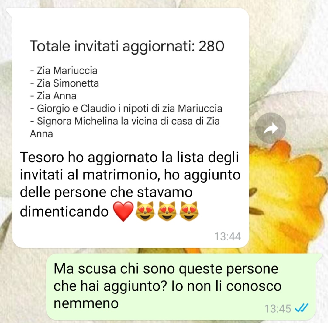 Gli invitati alle nozze