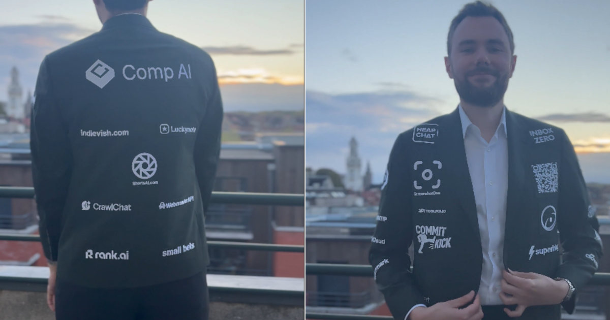 Finanzia il suo matrimonio vendendo pubblicità sulla giacca dell’abito