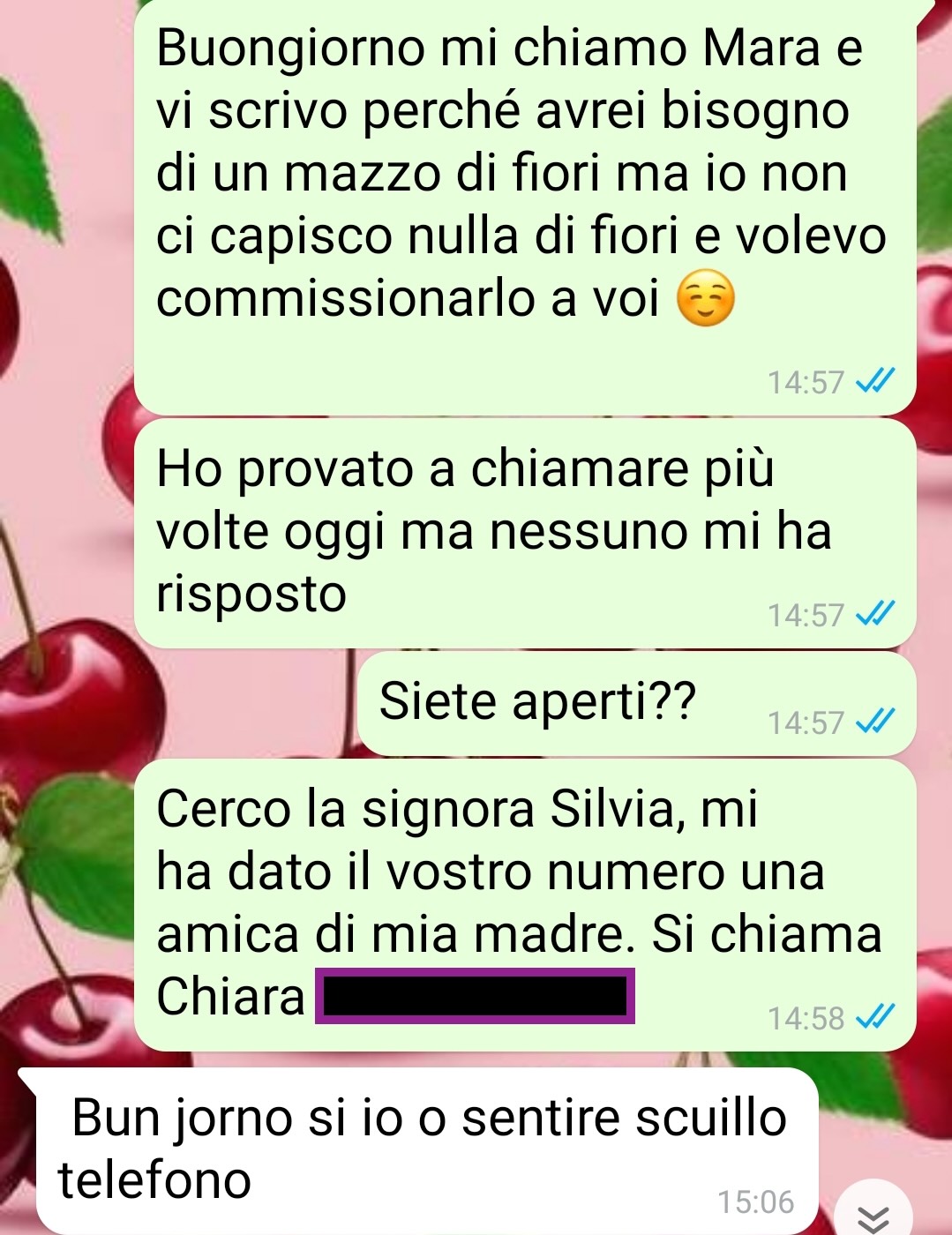 Una semplice commissione al fioraio