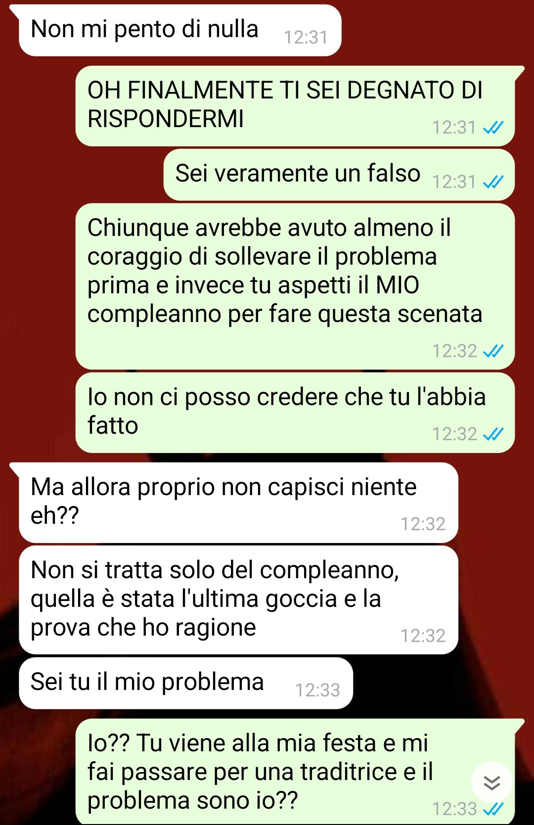 La scenata alla festa