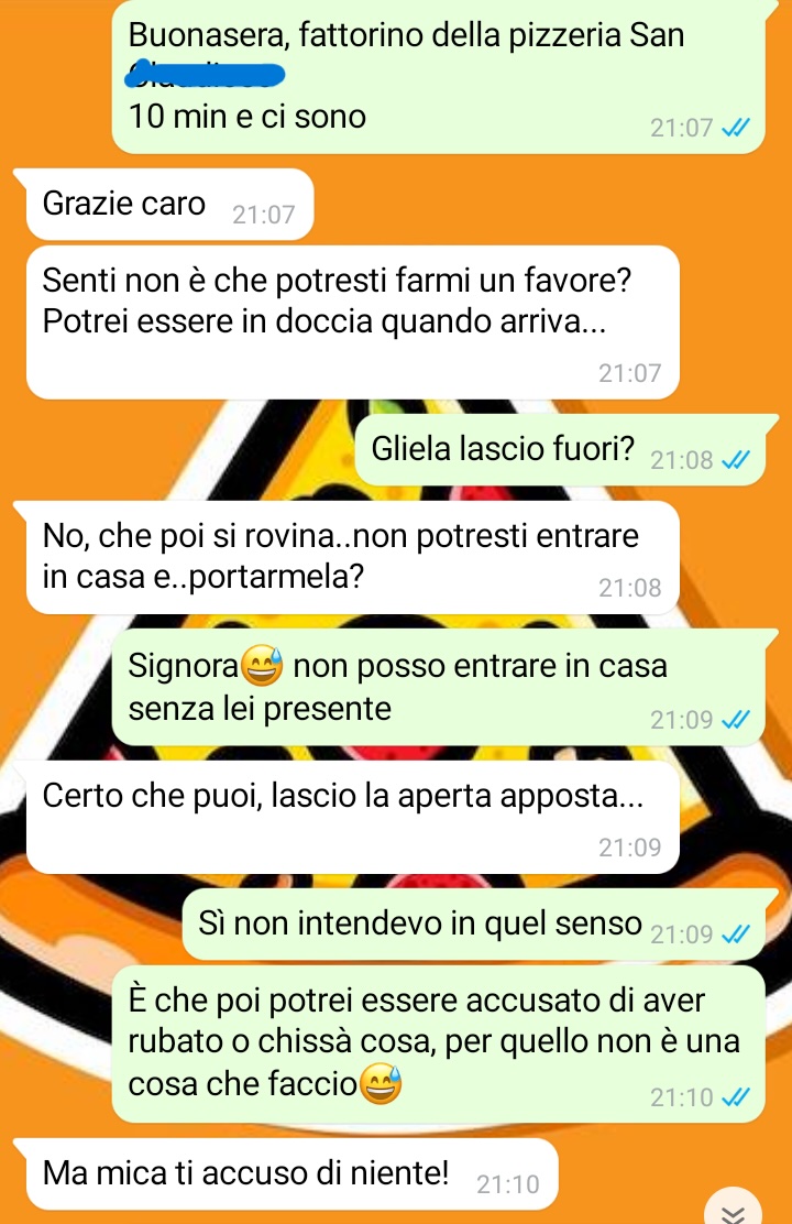 Pizza calda o doccia calda