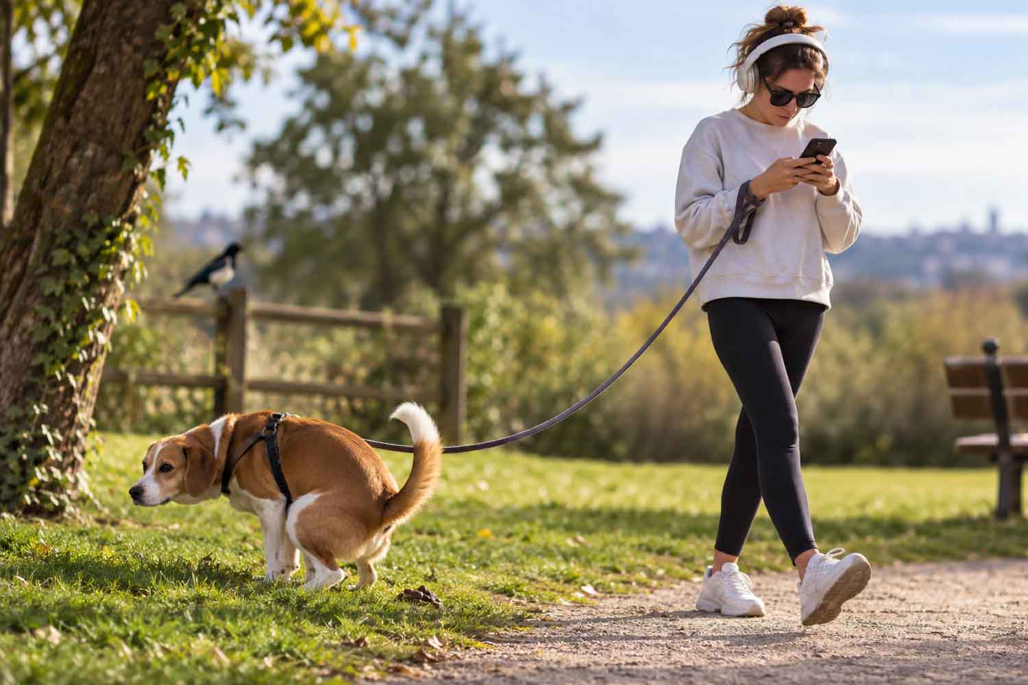 Porti il cane a spasso guardando il telefono? Alcuni proprietari non si accorgono nemmeno che ha fatto i bisogni