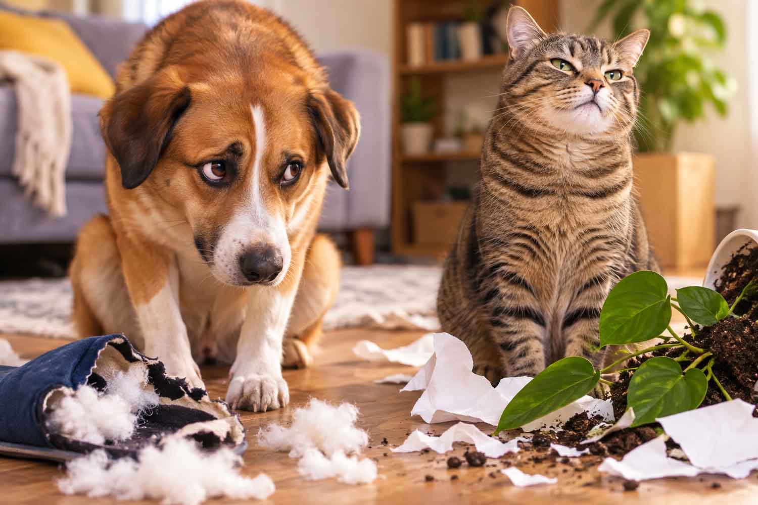 Cani “pentiti” e gatti impassibili: cosa sappiamo sul senso di colpa degli animali?