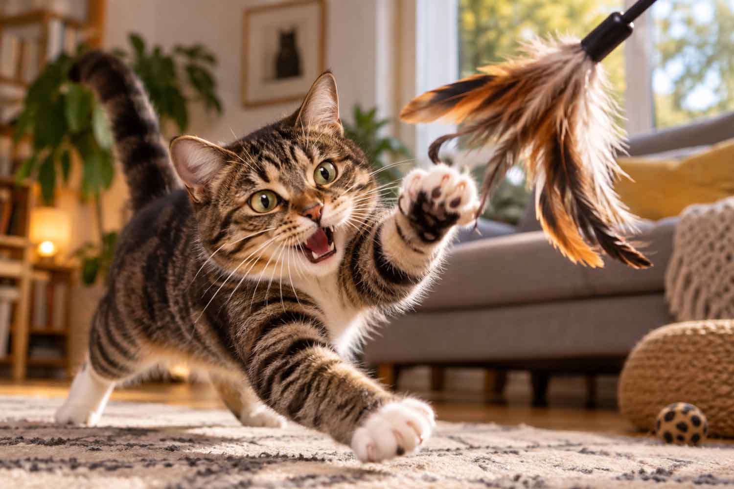 Il tuo gatto massacra i giochi con le piume? Potrebbe non essere il cacciatore che immagini