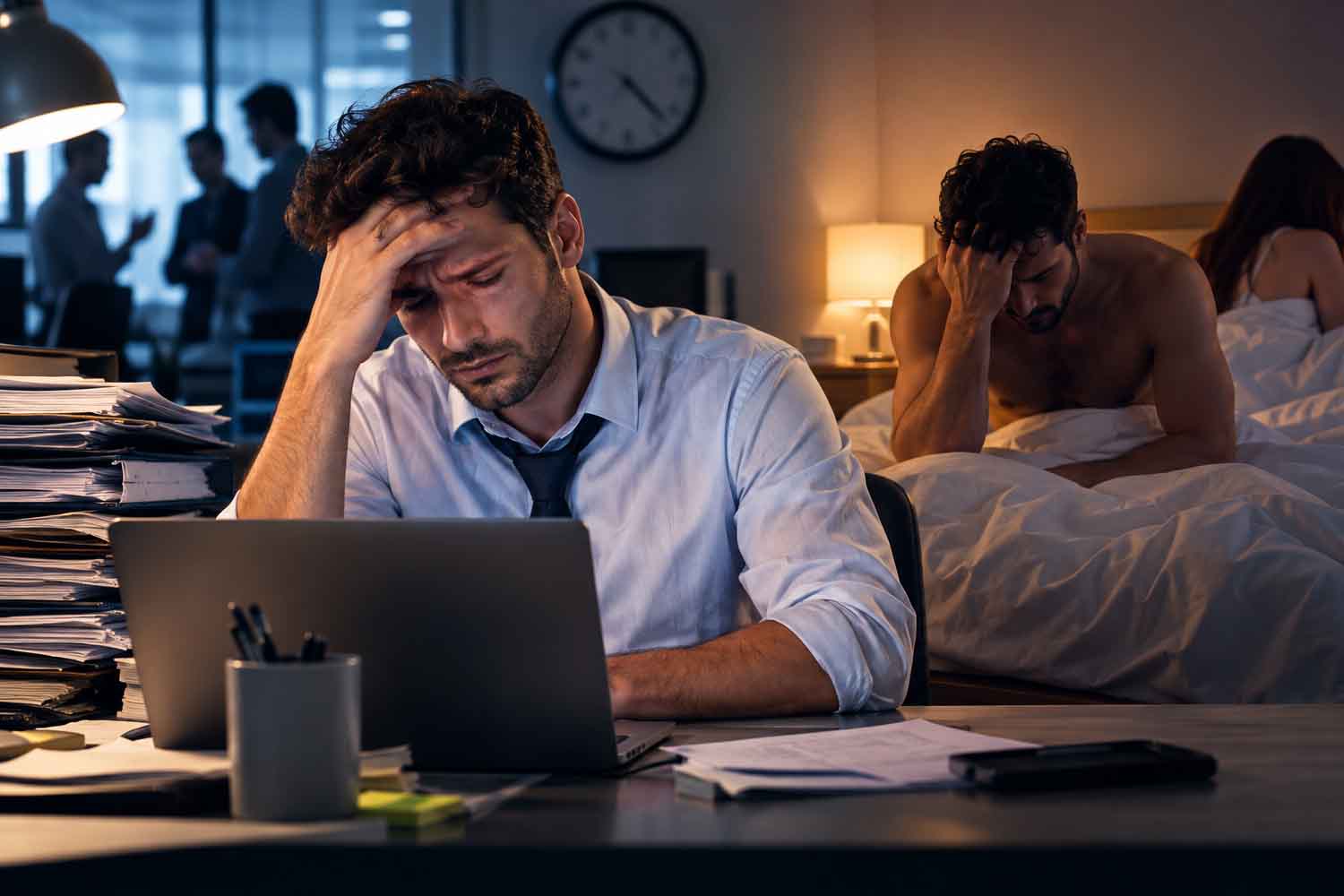Il lavoro può arrivare fino sotto le lenzuola? Cosa è emerso studiando 826 uomini