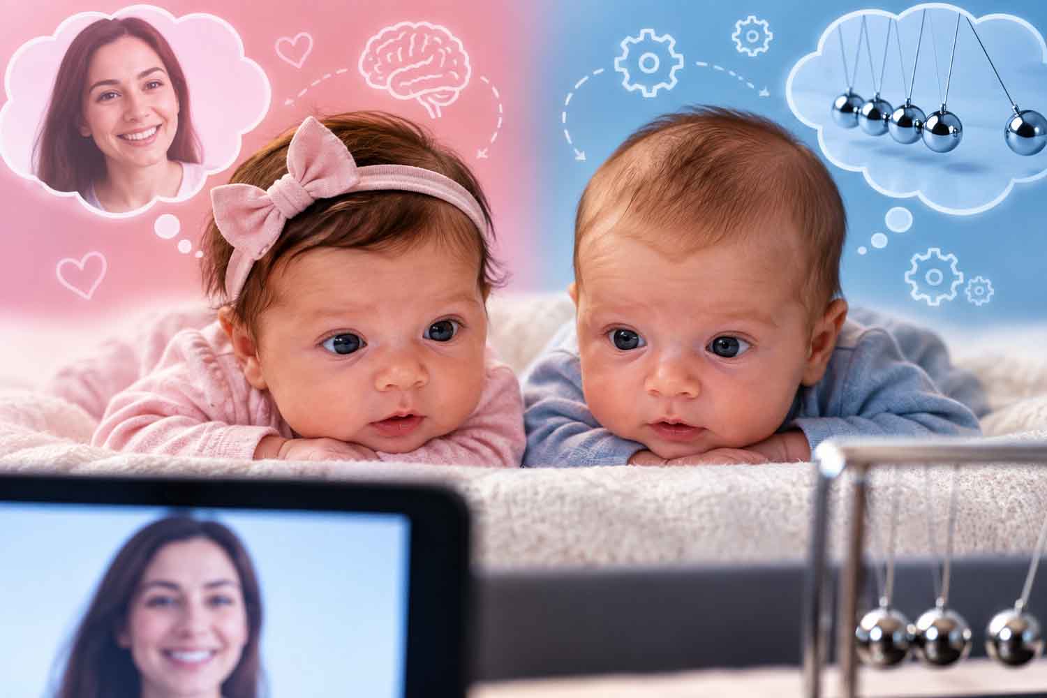 Maschi e femmine nascono già con attenzioni diverse? L’esperimento con un volto e un pendolo